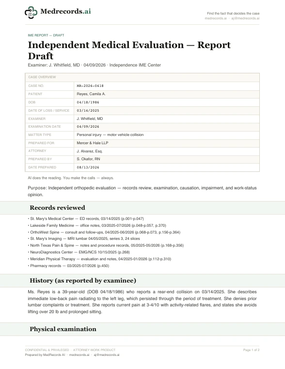 IME Report Draft Sample